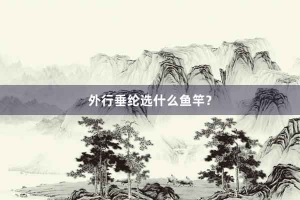 外行垂纶选什么鱼竿？